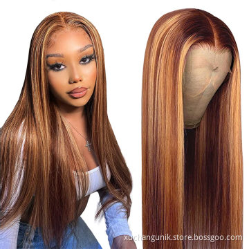 Uniky Highlight HD Transparent Lace Front Human Hair Wigs for Women Pre Plucked 150% Density Brazilian Hair